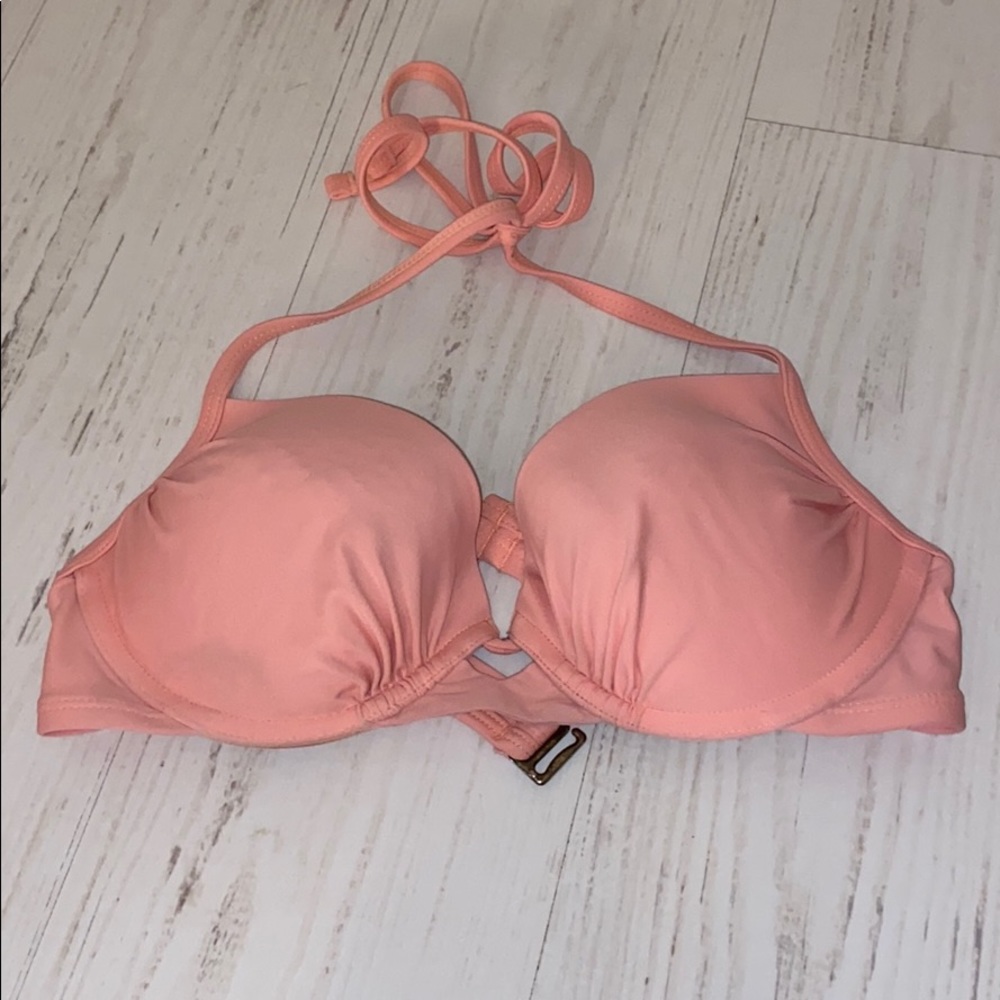Coral pink bikini top